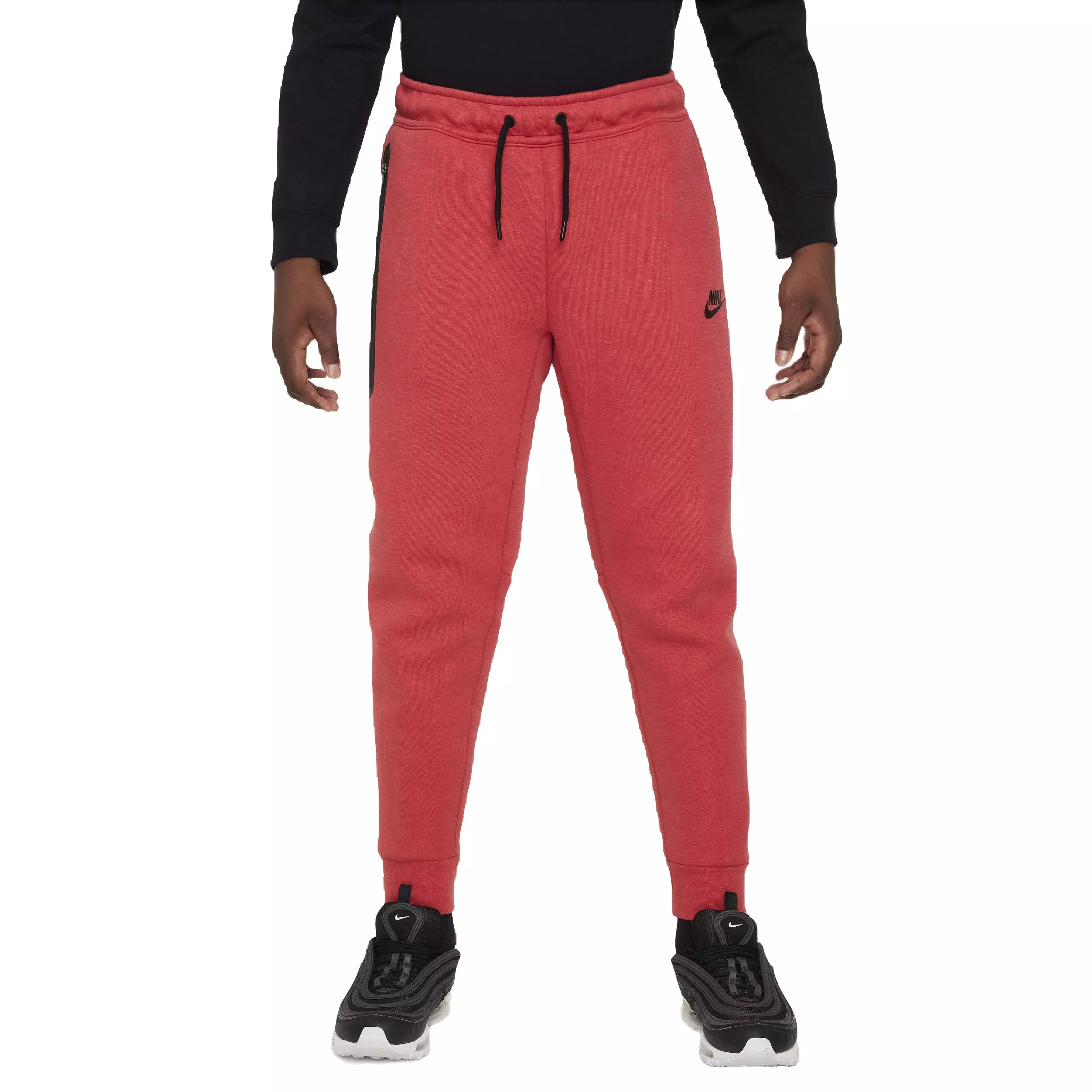 Red tech fleece online pants